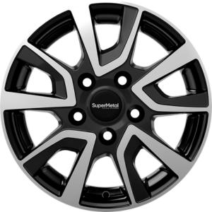 SUPERMETAL VAULT BLACK POLISHED 6x15 5/118 ET68 CB71.1