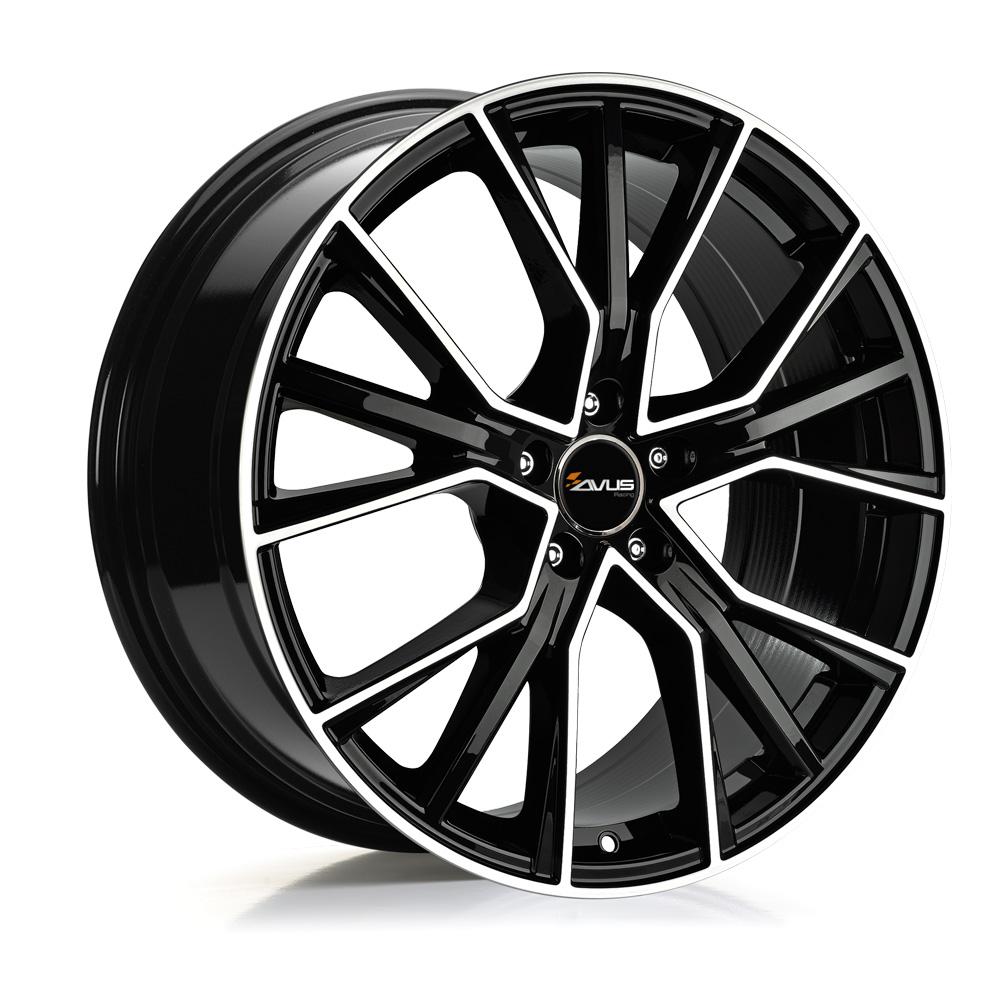 AVUS AF18 GLOSS BLACK POLISHED 8x18 5/112 ET48 CB57.1
