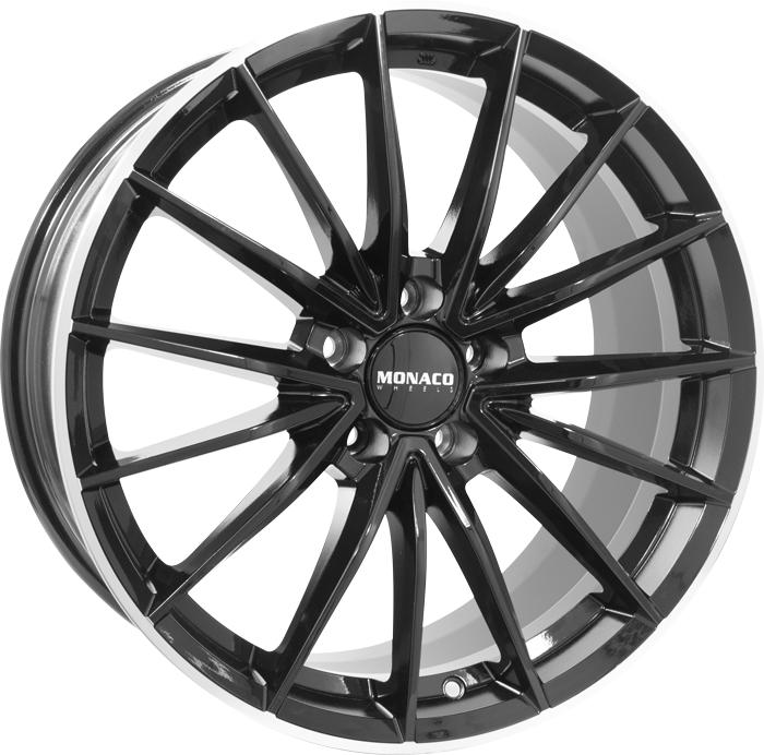 MONACO WHEELS GP14 BLACK LIP POL 8x21 5/112 ET45 CB66.6