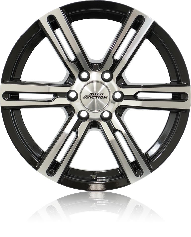 INTER ACTION KARGIN 6 GLOSS BLACK POLISHED 8x18 6/114.3 ET30 CB66.1
