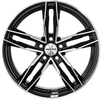 MONACO WHEELS RR8M GLOSS BLACK POLISHED 7.5x17 5/112 ET45 CB66.5